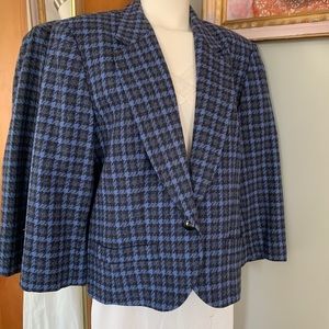 Pendleton Houndstooth Blazer Jacket 14 cropped